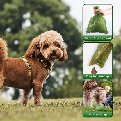 High-Quality Dog Poop Bags, Thick Leak-Proof, Durable Pet Waste Bags, Cute Paw Print Design, Strong and Convenient, Outdoor Use