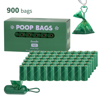 Dog Poop Bag Dispenser with Dog Poop Bags, Durable and Guaranteed Leakproof, Lavender Scented, 1 Dispenser and 900/270 Bags #Summervibes
