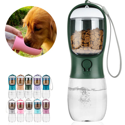 AVELORA Dog Water Bottle,Portable Pet Water Bottle with Food Container,Outdoor Portable Water Dispenser for Cat,Rabbit,Puppy and Other Pets for Walking,Hiking,Travel