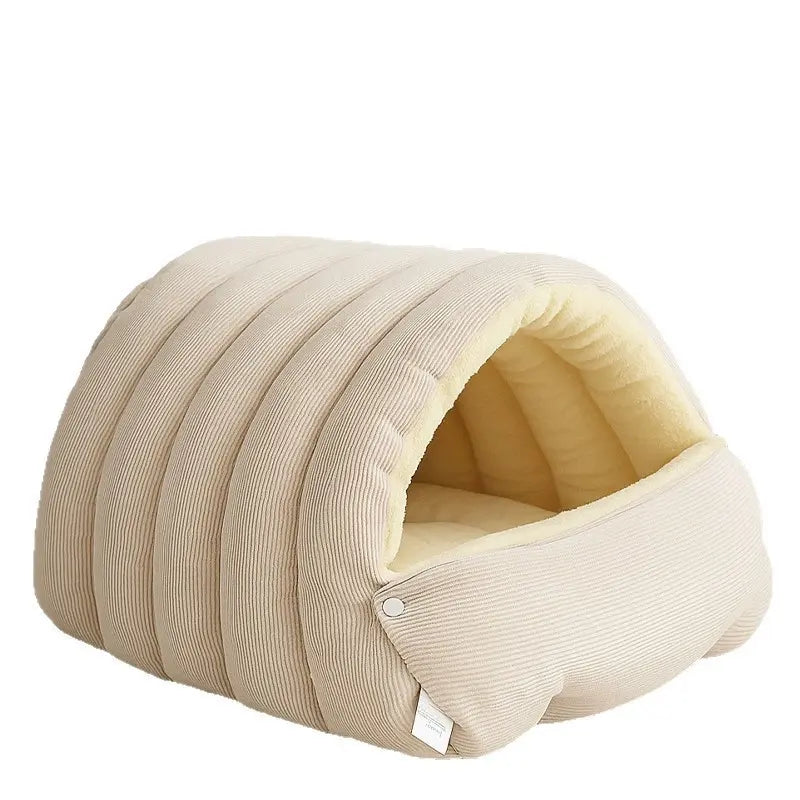 Winter Cat Nest Semi-Enclosed Warm Home Pet Nest Cozy Indoor Cat House with Ultra-Soft Plush Fabric & Superior Heat Retention for All Cat Sizes
