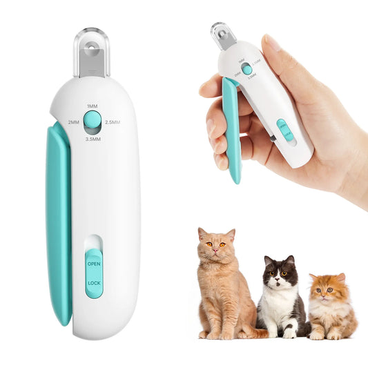 Potaroma Cat Nail Clipper with 4-Size Adjustable Trimming Hole & Hidden Nail File | Safe Toenail Trimmer for Kittens & Indoor Cats | Anti-Splash Claw Cutter for Pet Grooming (Blue) #Summervibes #Petlovers