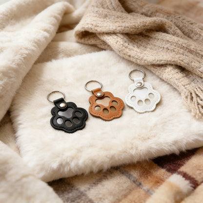 Pet Fur Keepsake Leather Keychain – Cute Paw Charm for Dog & Cat Hair, Meaningful Gift for Pet Lovers, Keeping Special Moments Close