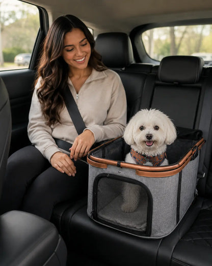 TLGREEN Pet Stroller for Medium Dogs Cats up to 55 Lbs, All-Terrain 3-In-1 Dog Stroller with Detachable Carrier, Rubber Wheels, One-Click Folding, Storage Basket & Cup Holder, for Senior Dogs & Cats
