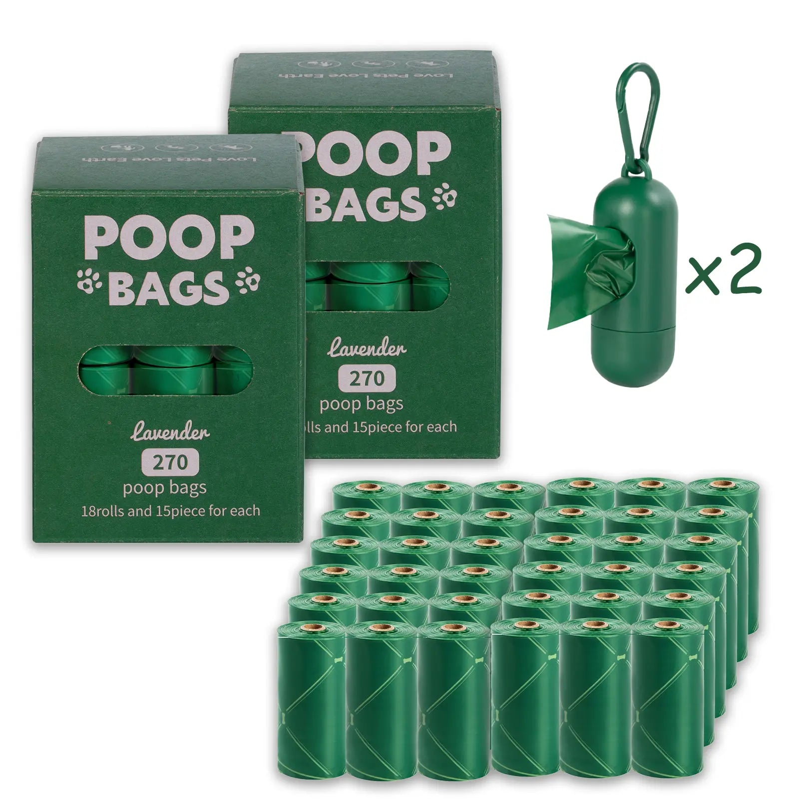Dog Poop Bag Dispenser with Dog Poop Bags, Durable and Guaranteed Leakproof, Lavender Scented, 1 Dispenser and 900/270 Bags #Summervibes