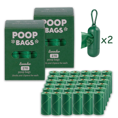 Dog Poop Bag Dispenser with Dog Poop Bags, Durable and Guaranteed Leakproof, Lavender Scented, 1 Dispenser and 900/270 Bags #Summervibes