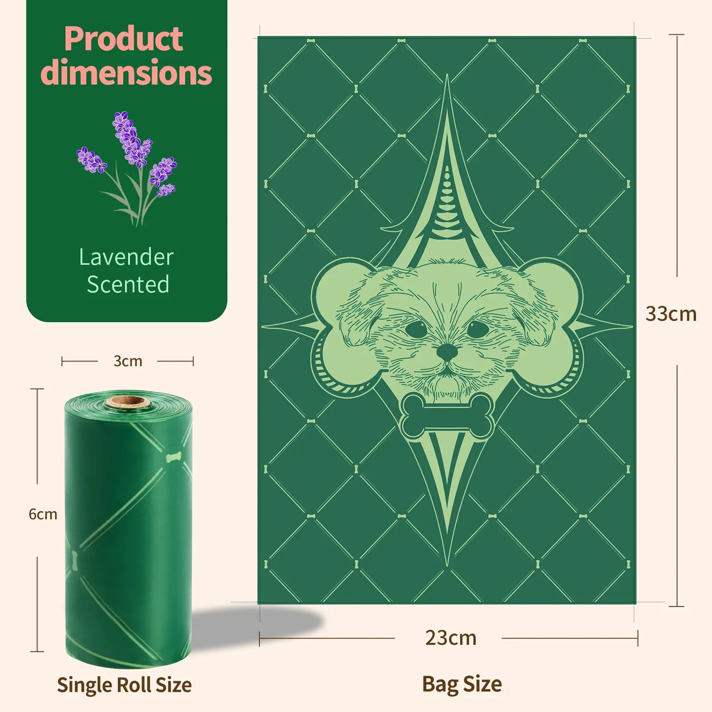 Dog Poop Bag Dispenser with Dog Poop Bags, Durable and Guaranteed Leakproof, Lavender Scented, 1 Dispenser and 900/270 Bags #Summervibes