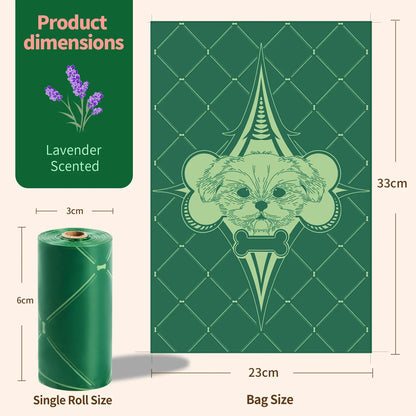 Dog Poop Bag Dispenser with Dog Poop Bags, Durable and Guaranteed Leakproof, Lavender Scented, 1 Dispenser and 900/270 Bags #Summervibes