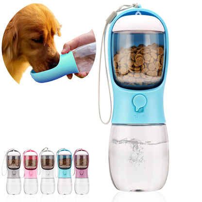 AVELORA Dog Water Bottle,Portable Pet Water Bottle with Food Container,Outdoor Portable Water Dispenser for Cat,Rabbit,Puppy and Other Pets for Walking,Hiking,Travel