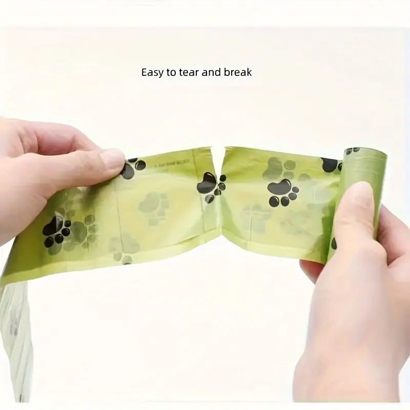 High-Quality Dog Poop Bags, Thick Leak-Proof, Durable Pet Waste Bags, Cute Paw Print Design, Strong and Convenient, Outdoor Use