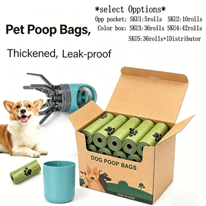 High-Quality Dog Poop Bags, Thick Leak-Proof, Durable Pet Waste Bags, Cute Paw Print Design, Strong and Convenient, Outdoor Use