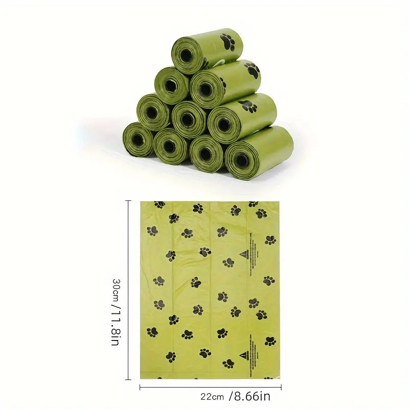 High-Quality Dog Poop Bags, Thick Leak-Proof, Durable Pet Waste Bags, Cute Paw Print Design, Strong and Convenient, Outdoor Use