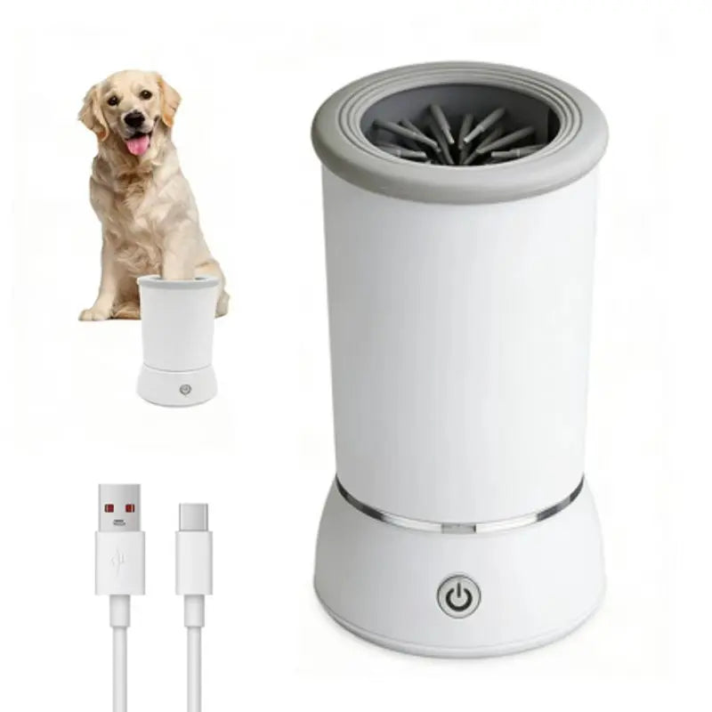 Automatic Electric Pet Paw Cleaner, Rechargeable Dog Cat Foot Washer Cup with Soft Silicone Brushes, Portable Muddy Paw Cleaner for Dogs Cats Grooming Grooming Brush Hair 4-Hourbattery Life Balm Shedding Bath Cleaning