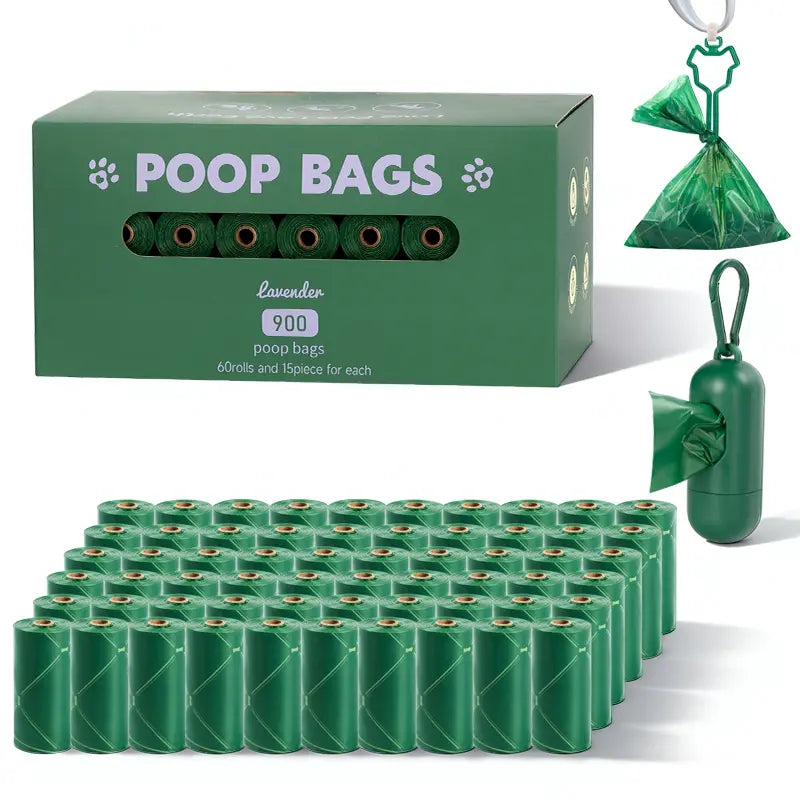 Dog Poop Bag Dispenser with Dog Poop Bags, Durable and Guaranteed Leakproof, Lavender Scented, 1 Dispenser and 900/270 Bags #Summervibes