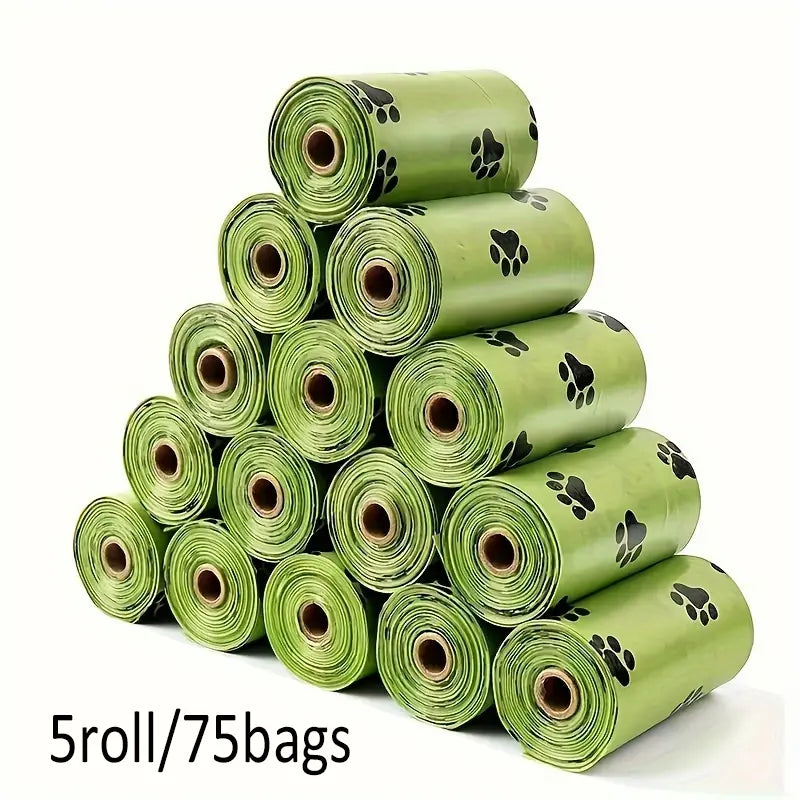 High-Quality Dog Poop Bags, Thick Leak-Proof, Durable Pet Waste Bags, Cute Paw Print Design, Strong and Convenient, Outdoor Use