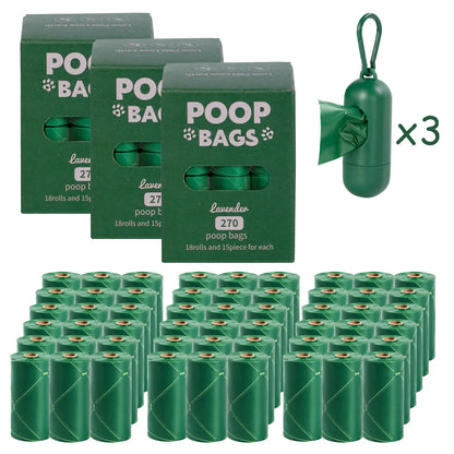 Dog Poop Bag Dispenser with Dog Poop Bags, Durable and Guaranteed Leakproof, Lavender Scented, 1 Dispenser and 900/270 Bags #Summervibes