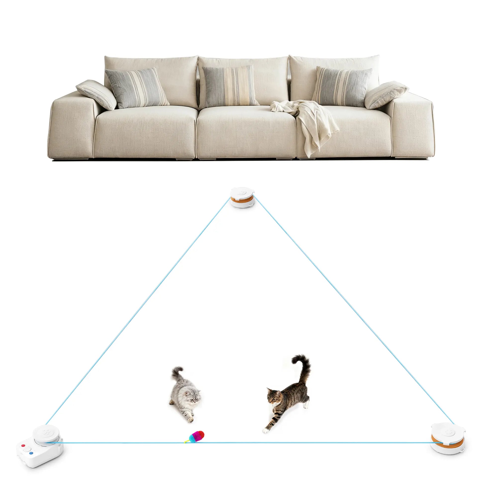 Metiya Interactive Cat Toy for Indoor Cats - Automatic Moving & Enrichment Toy with DIY Cat Treadmill for Exercise & Stimulating Chase Games