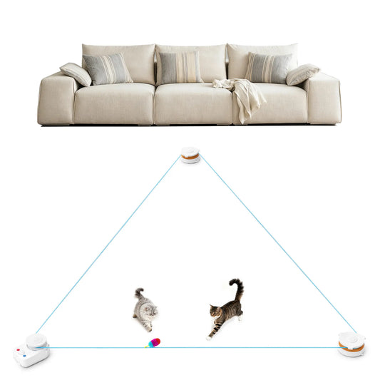 Metiya Interactive Cat Toy for Indoor Cats - Automatic Moving & Enrichment Toy with DIY Cat Treadmill for Exercise & Stimulating Chase Games