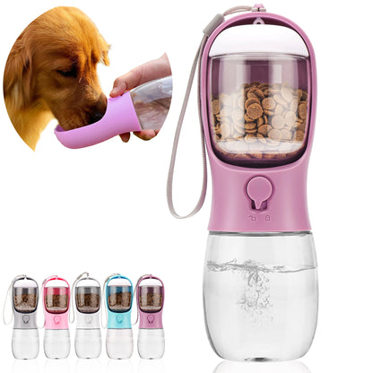 AVELORA Dog Water Bottle,Portable Pet Water Bottle with Food Container,Outdoor Portable Water Dispenser for Cat,Rabbit,Puppy and Other Pets for Walking,Hiking,Travel