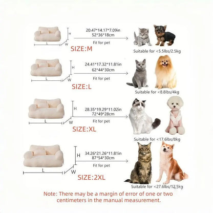 Large Cat Kitten Dog Sofa Bed, Four-Season Pet Couch, Comfortable Plush Sofa, Suitable for Autumn Winter, Indoor Home Cats Dogs, Modern Pet Furniture