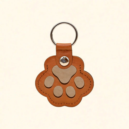 Pet Fur Keepsake Leather Keychain – Cute Paw Charm for Dog & Cat Hair, Meaningful Gift for Pet Lovers, Keeping Special Moments Close