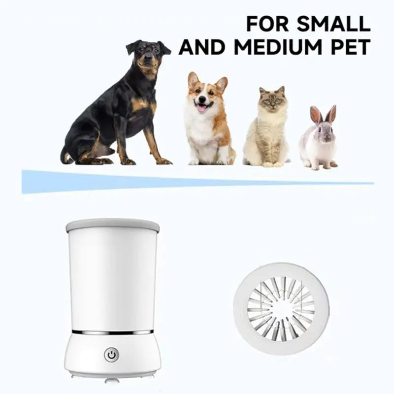Automatic Electric Pet Paw Cleaner, Rechargeable Dog Cat Foot Washer Cup with Soft Silicone Brushes, Portable Muddy Paw Cleaner for Dogs Cats Grooming Grooming Brush Hair 4-Hourbattery Life Balm Shedding Bath Cleaning